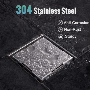 Base <span class=keywords><strong>de</strong></span> vidange <span class=keywords><strong>en</strong></span> <span class=keywords><strong>PVC</strong></span> carrée <span class=keywords><strong>en</strong></span> acier inoxydable 304 brossé, haute capacité, passoire à cheveux, insert <span class=keywords><strong>de</strong></span> vidange <span class=keywords><strong>de</strong></span> sol pour salle <span class=keywords><strong>de</strong></span> bain - Product Image 4