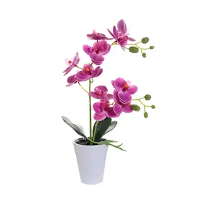 Sell Artificial 3D Printed Butterfly Orchid Bonsai Film Feeling Faux Plants Home Decor Potted Plants