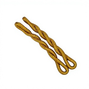Cordon en macramé torsadé classique à 3 brins Dada Gold Bullion, finition enduite, haute ténacité, forme et dimensions personnalisables, pour vêtements - Product Image 6