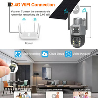 Wistino V380pro Panel solar al aire libre 4G Cámara Seguimiento automático Detección de movimiento Alarma Binocular 4G Cámara solar