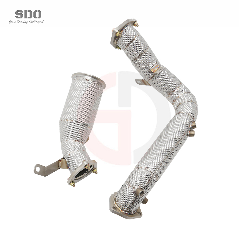 VantaFlow Stainless Steel Straight Downpipe Exhaust System With Heat Shield for Porsche Macan 2.0T 2021-2024 Performance Header Exhaust