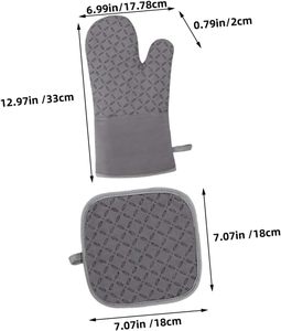 Ensemble de 6 maniques de cuisine et de protège-plats résistants à la chaleur, avec surface en silicone antidérapante pour la cuisson - Product Image 2
