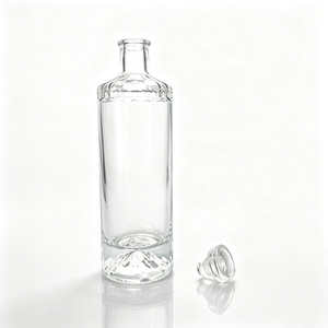 Emballage de vin vide, bouteille en verre transparent de 500 ml pour spiritueux, <span class=keywords><strong>vodka</strong></span>, whisky, avec bouchon en liège et boîte - Product Image 2