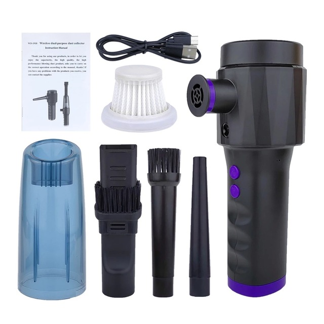 Blowing and Sucking 2 in 1 Air Vacuum Blow Gun Pneumatic Dust Suction Car Vacuum Cleaner Kit