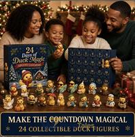 Calendrier de l'Avent Canard de Noël 24 Jours – Figurines de Canards en Caoutchouc à Collectionner – Boîte Mystère – Compte à Rebours – Coffret Cadeau Surprise – Mini Jouet Canard