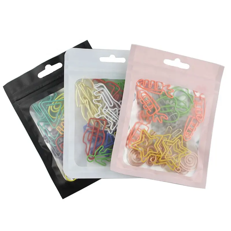 Manufacturer creative colorful custom shape paper clip 30pcs assorted per PVC bag