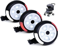 Lampes LED pour poussette (lot de 3) avec crochets/attaches pour poussette – Fonctionnant sur piles, 5 modes, accessoires pour poussette pour une utilisation nocturne