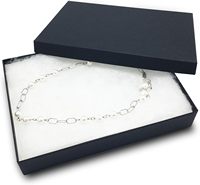 Boîte à bijoux en charbon de bois foncé écologique en gros, boîte cadeau en papier kraft personnalisée avec logo d'usine et coton blanc pour collier