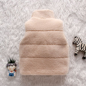 Vêtements d'extérieur décontractés pour enfants, gilet chaud d'hiver pour filles, veste de couleur unie, veste matelassée pour enfants - Product Image 2