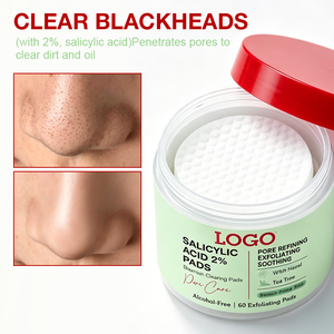 OEM ODM Tampons exfoliants nettoyants pour le traitement de l'acné, élimination des points noirs, minimisation des pores, traitement de l'acné à l'acide salicylique BHA - Product Image 2
