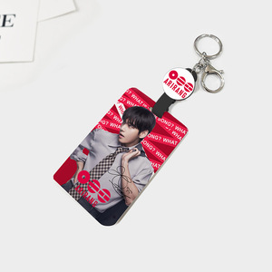 Portachiavi con cordino estensibile e porta card fotografica KPOP Taehyung Jungkook Jimin <span class=keywords><strong>Suga</strong></span> What Is Your Love Print Jin RM J-Hope - Product Image 3