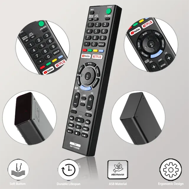 RMT-TX300B For Sony TV Remote Control Replacement With Netflix YouTube Buttons KD-43X705F KD-43X727E KD-43X705G