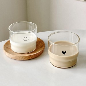 Carino tazza di vetro isolante con faccia sorridente semplice colazione a microonde riscaldamento caffè/tazza di latte resistente al calore bicchieri - Product Image 1