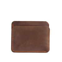 1154 Crazy Horse dompet kulit sapi Retro kreatif tempat kartu pendek kasual kulit asli Drop Shipping satu stok