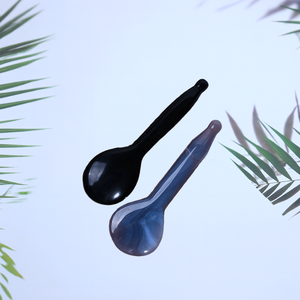 Espátula grande de cuarzo de fresa, maquillaje de cara larga, forma de cuchara Gua Sha, raspador de piedra de <span class=keywords><strong>Jade</strong></span> cosmético, masajeador Facial, cucharas largas - Product Image 4