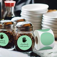 Label Termal Transparan Bulat, Label Printer Termal Tahan Air, Stiker Printer Termal untuk Logo