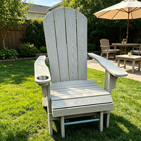 Chaise Adirondack pliante en bois composite HIPS avec repose-pieds rétractable pour jardin et terrasse – Mobilier de loisirs moderne