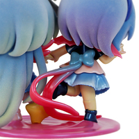 Figurine de fille aux cheveux bleus en PVC, jouet d'art de collection, décoration fantaisie unisexe, cadeau en stock, fabrication OEM personnalisée, vente en gros, YBX Bear064