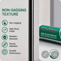 Mastic silicone neutre d'usine, mastic silicone neutre résistant aux intempéries pour portes et fenêtres, non corrosif