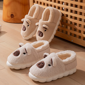 <span class=keywords><strong>Baggen</strong></span> Kotgeruch-ähnliche Filzbezogene Capybara-Winterschuhe, Warmhaltende Dicksohlige Baumwoll-Hausschuhe für den Heimgebrauch - Product Image 4