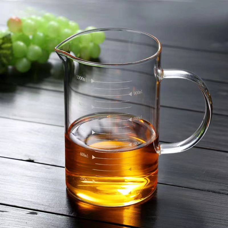 125ml/250ml/350ml/500ml/1000ml Heat resistant custom logo or color multifunctional kitchen glass measuring cup