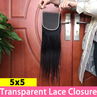 Vente en gros Dsoar Transparent HD 4x4 5x5 Lace Closure Fait main Cheveux humains vierges brésiliens Remy Cuticules alignées pour femmes noires Échantillon gratuit