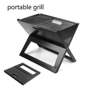 Barbecue portable 45 cm, mini barbecue <span class=keywords><strong>au</strong></span> charbon de bois pour extérieur, intégré/sur pied, pour table - Product Image 2