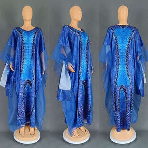 Robe Longue Rétro Femme Américaine Européenne 2025, Abaya Imprimée en Maille Tendance Transfrontalière d'Été Décontractée d'Inspiration Africaine et Orientale - Product Image 4