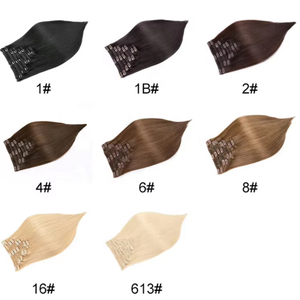 Extensions de cheveux humains vietnamiens Remy à clips, épaisses, pleine tête, invisibles, double trame, longueur instantanée, <span class=keywords><strong>coiffure</strong></span> DIY pour femmes - Product Image 1