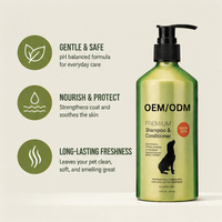 Shampoo pour animaux de compagnie à base de formule végétale naturelle, sans alcool, lavage doux pour chiens et chats, produit de toilettage pour animaux de compagnie, étiquette privée OEM