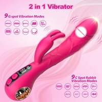Meilleures ventes de jouets sexuels féminins : Vibrateur lapin à écran LCD pour point G, anal et vaginal, avec godemiché, jouets et jeux vibrants pour femmes