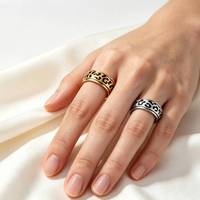 Bague rotative en acier inoxydable à imprimé léopard, un accessoire de mode adapté aux hommes et aux femmes, parfait pour les cadeaux de fête