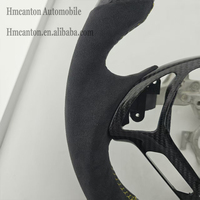 Volante Deportivo de Microfibra con Fibra de Carbono y Franja Amarilla para Infiniti G27 G37, Venta al Por Mayor