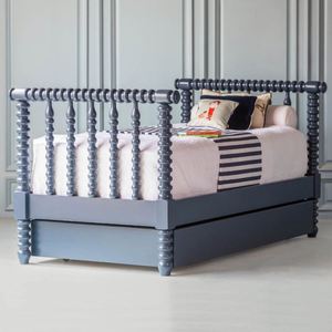 French Pearl-studded Border White Solid Wood <b>Bed</b>. Fresh Mint-striped Girl-chill Room Simple <b>Single</b> <b>Princess</b> <b>Bed</b> - Product Image 4