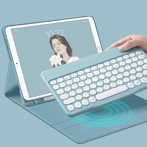 Hebrew Cho iPad 7th 8th 10.2 Air 3 4 4th 10.9 Pro 10.5 11 9.7 Thế Hệ Thứ 5 Bao Gồm Với Khe Cắm Bút Chì Bàn Phím Tròn - Product Image 1