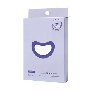 浅紫色可爱图案设计纸包装粉刺补丁折叠纸盒