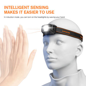 轻型可充电发光二极管前照灯，带红光电源显示发光二极管运动传感器，用于户外活动 - Product Image 5