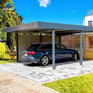 SUNTO Abri de Voiture Moderne en Alliage d'Aluminium, Pergola Auvent Extérieur Imperméable et Ignifuge, <span class=keywords><strong>Toit</strong></span> de Gazebo 3x3-6x6m pour Parking Automobile - Product Image 1