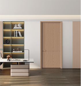Portes intérieures modernes en PVC imperméable et MDF mélaminé avec placage bois pour hôtels, vente directe usine pour salons et cuisines - Product Image 6