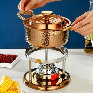 Precio de fábrica Bajo MOQ Stock Cazuela Plato Tres capas Sopa de acero inoxidable Stock Olla Martillo Patrón Utensilios de cocina - Product Image 5