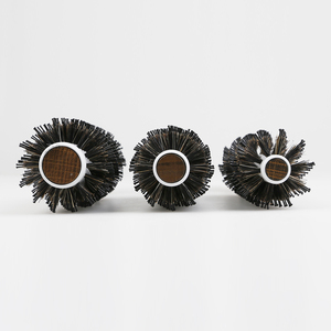 Brosse à cheveux ronde en nylon et poils de sanglier pour coiffeurs, salon de coiffure, brosse à cheveux pour la beauté et le coiffage, en bois, 3 tailles - Product Image 4