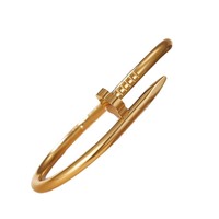 Lot de 3 bracelets joncs ouverts en acier inoxydable plaqué or 18 carats, étanches, avec incrustations de strass en cristal et motif trèfle, tendance pour femme