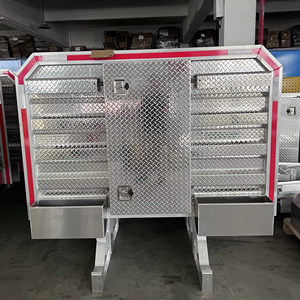 New 68'' X 80'' Aluminum Truck Headache Rack with Middle Door Full Tray Chain Hanger - Product Image 2