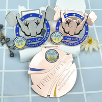 Médaille de musculation personnalisée en alliage de zinc, médaille de compétition de fitness 3D creuse en émail souple avec cordon personnalisé