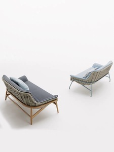 Ensemble d'extérieur moderne de luxe en rotin PE avec cadre en corde et tissu imperméable pour villa, hôtel, jardin, plage et patio - Product Image 3