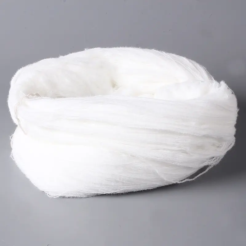 Hilos Hanks 1.3cm blanc brut 13nm pas de perte de fil de plumes de polyester FD imiter le fil de fantaisie de vison