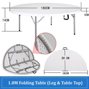 <span class=keywords><strong>Table</strong></span> de salle à manger pliante ronde de 6 pieds en plastique, portable, pour <span class=keywords><strong>12</strong></span> <span class=keywords><strong>personnes</strong></span>, idéale pour événements, banquets et mariages – Vente en gros à prix abordable - Product Image 5