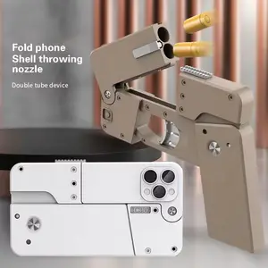 Pistola de juguete de simulación de teléfono móvil plegable de gran venta, juguete creativo de balas blandas, pistola de juguete para niños al aire libre