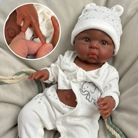 Poupée Bébé Reborn en Silicone de 45 cm (18 pouces) Fille Noire Réaliste Africaine Américaine Nouveau-né Faite à la Main Corps Souple Lesté Cadeau