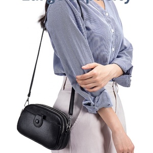 Bolso Bandolera de Cuero Genuino para Mujer Boshiho, Bolso de Hombro, Bolso de Mano Moderno para Teléfono Celular, Estilo Nacional Femenino - Product Image 4
